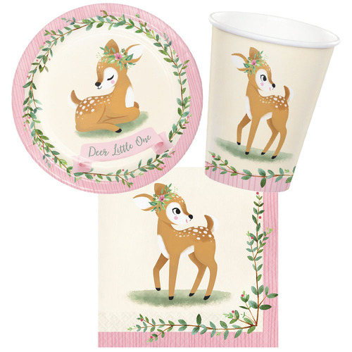 Deer Little One 8 Guest Tableware Party Pack