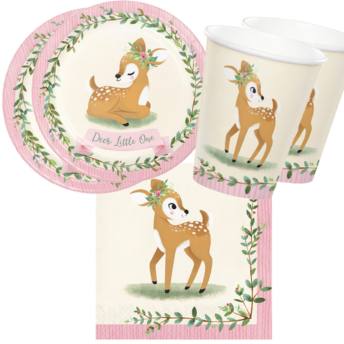 Deer Little One 16 Guest Tableware Party Pack