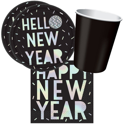 Happy New Year 16 Guest Tableware Party Pack