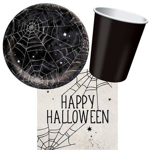 Halloween Spider Web 20 Guest Tableware Party Pack