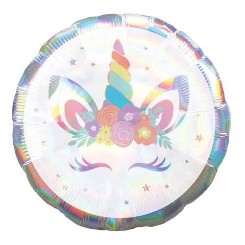 Unicorn Party Holographic Iridescent 45cm Foil Balloon