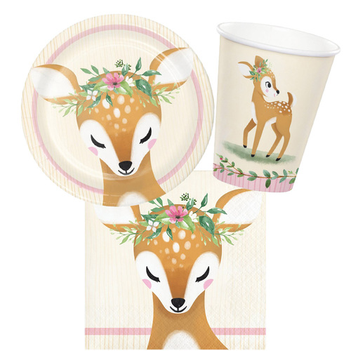 Deer Little One 8 Guest Small Tableware Party Pack