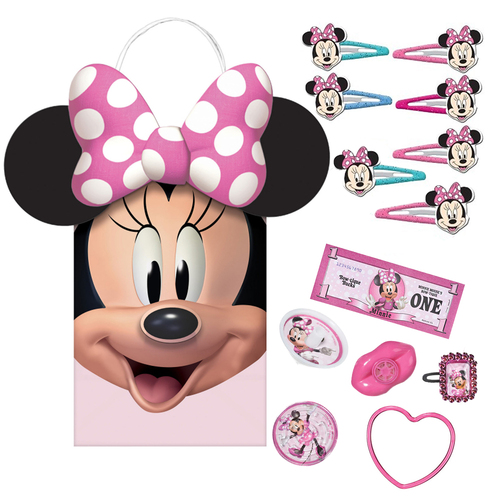 Minnie Mouse 8 Guest Kraft Loot Bag Party Pack