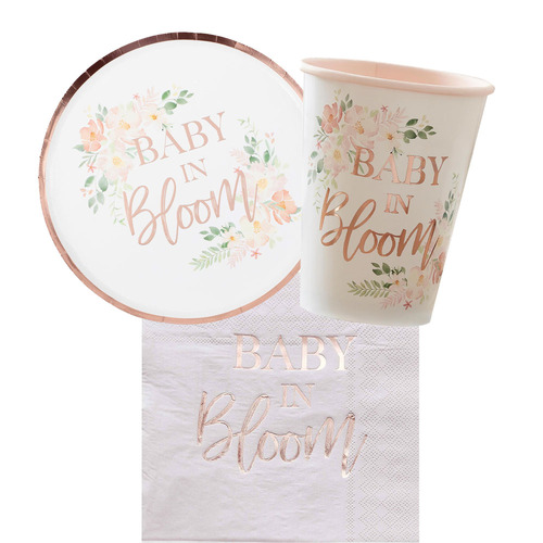 Baby Shower Baby in Bloom 8 Guest Tableware Party Pack