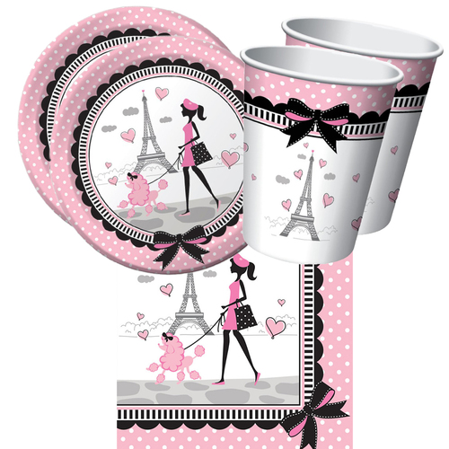 Party in Paris 16 Guest Tableware Pack