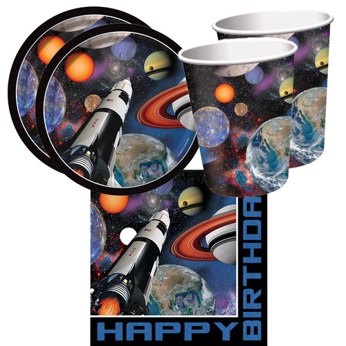 Outa Space Happy Birthday 16 Guest Tableware Party Pack