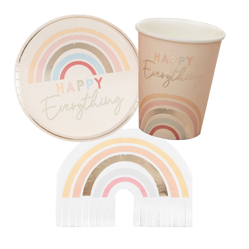 Happy Everything Rainbow 8 Guest Tableware Party Pack