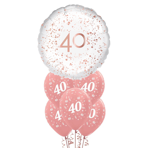 40th Birthday Rose Gold Balloon Party Pack