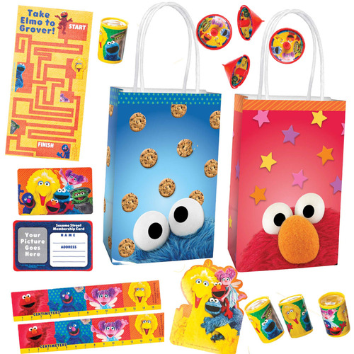 Sesame Street Kraft Loot Bag 8 Guest Birthday Party Pack