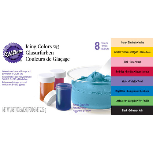 Birthday Cake Decorating 8 Piece Icing Colour Set