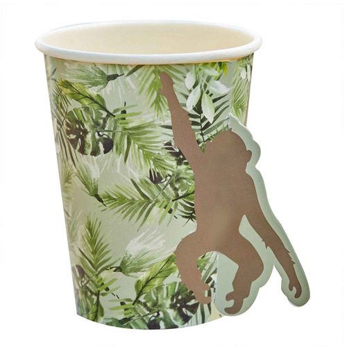 Lets Go Wild Jungle Pop Out Monkey Paper Cups 8 Pack